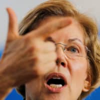Democratic 2020 U.S. presidential candidate and U.S. Sen. Elizabeth Warren speaks at a campaign town hall meeting in Des Moines, Iowa, Sunday. | REUTERS