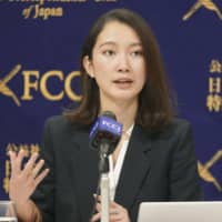 Shiori Ito speaks at the Foreign Correspondents\' Club of Japan in Tokyo on Dec. 19. | KYODO