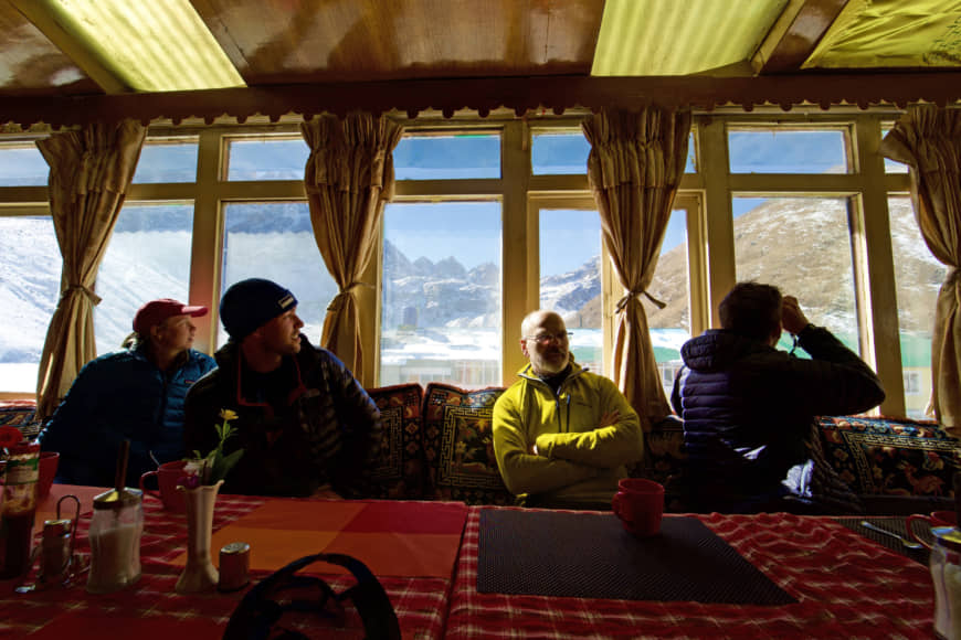 Respite: Lunch at Namaste Lodge in Gokyo, with views of Gokyo Ri. | OSCAR BOYD