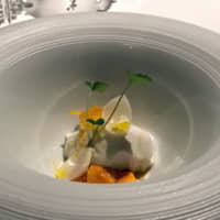 Lotus root blancmange with uni and kumquat compote: Chef Ryoma Shida\'s menu at Elan is precise and seasonal, deftly incorporating Japanese ingredients into his modern French cuisine. | ROBBIE SWINNERTON