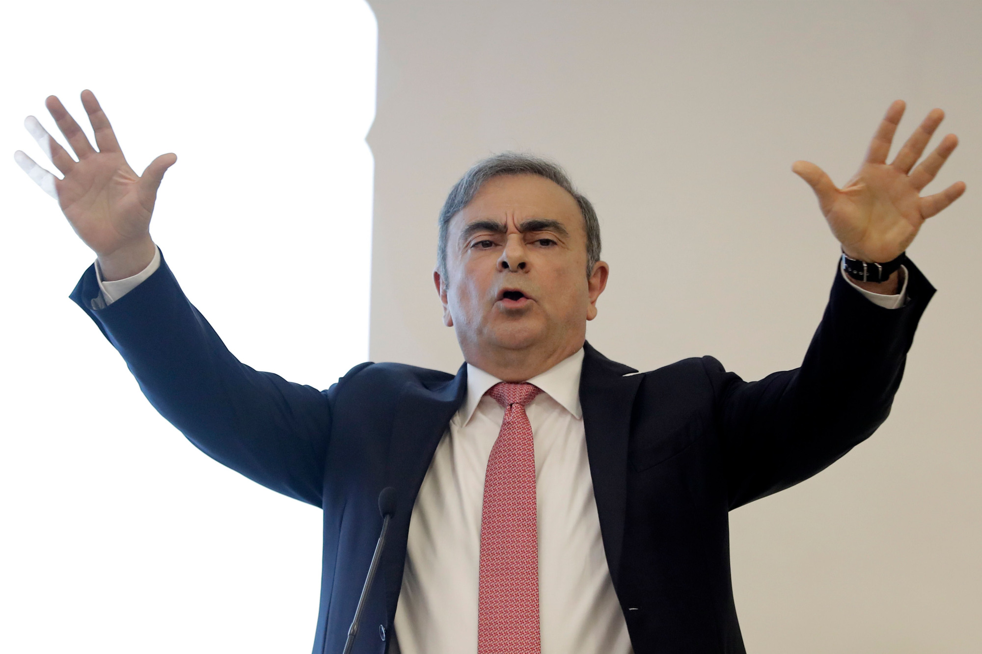 Media circus: Former Nissan CEO Carlos Ghosn says he saw himself as possibly being a prisoner of Japan for the rest of his life. | AFP-JIJI