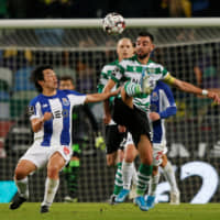 Sporting Lisbon\'s Bruno Fernandes (right) could be on the move to Manchester United, according to numerous media reports. | REUTERS