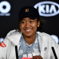 Naomi Osaka speaks at a news conference on Saturday ahead of the Australia Open in Melbourne, Australia. AFP-JIJI | AFP-JIJI