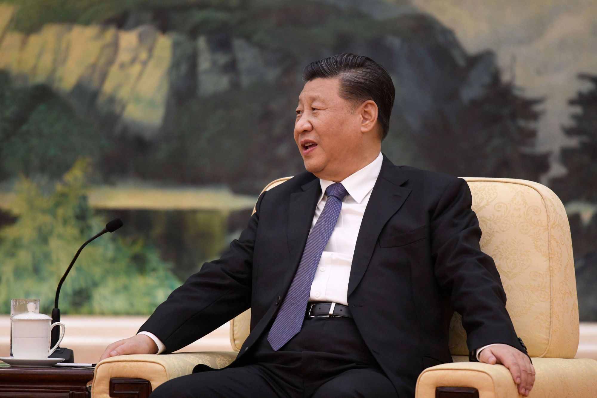Chinese President Xi Jinping speaks during a meeting with Tedros Adhanom, director general of the World Health Organization, at the Great Hall of the People in Beijing on Jan. 28. | REUTERS