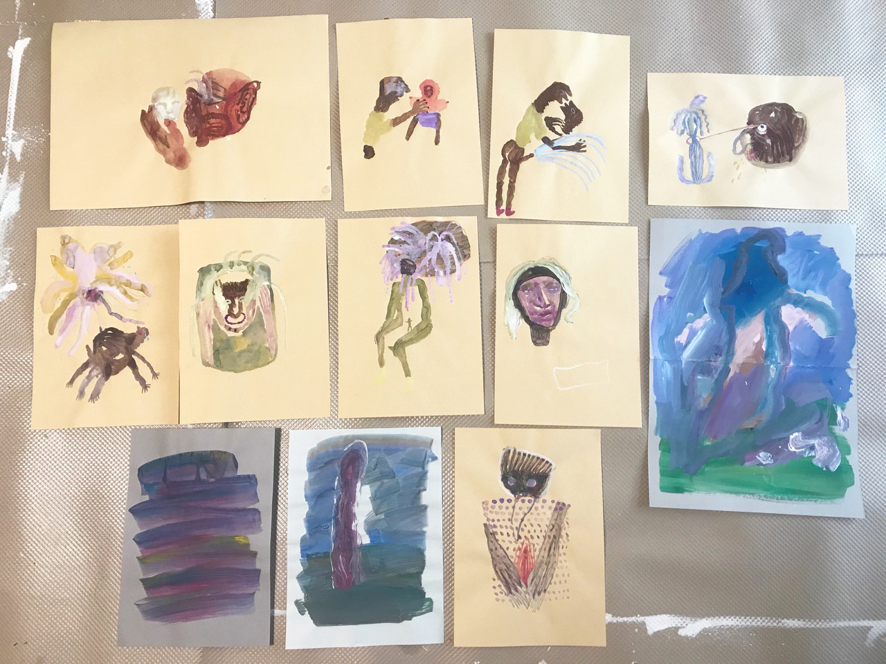 Mariko Matsushita's paintings created during her travels. | © MARIKO MATSUSHITA, COURTESY OF KEN NAKAHASHI GALLERY