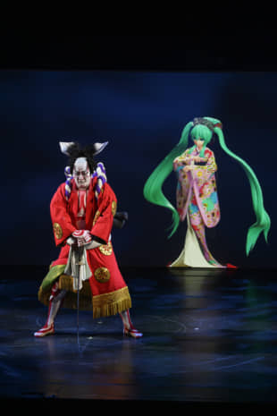 Nakamura Shido II will appear with virtual idol Hatsune Miku in 'Cho Kabuki' at Kyoto’s Minami-za theater in June. | © NTT-SHOCHIKU PARTNERS / © CHOKABUKI
