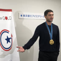 Evan Lysacek has been touring Japan as part of the Go For Gold program sponsored by the U.S. Embassy. | JASON COSKREY