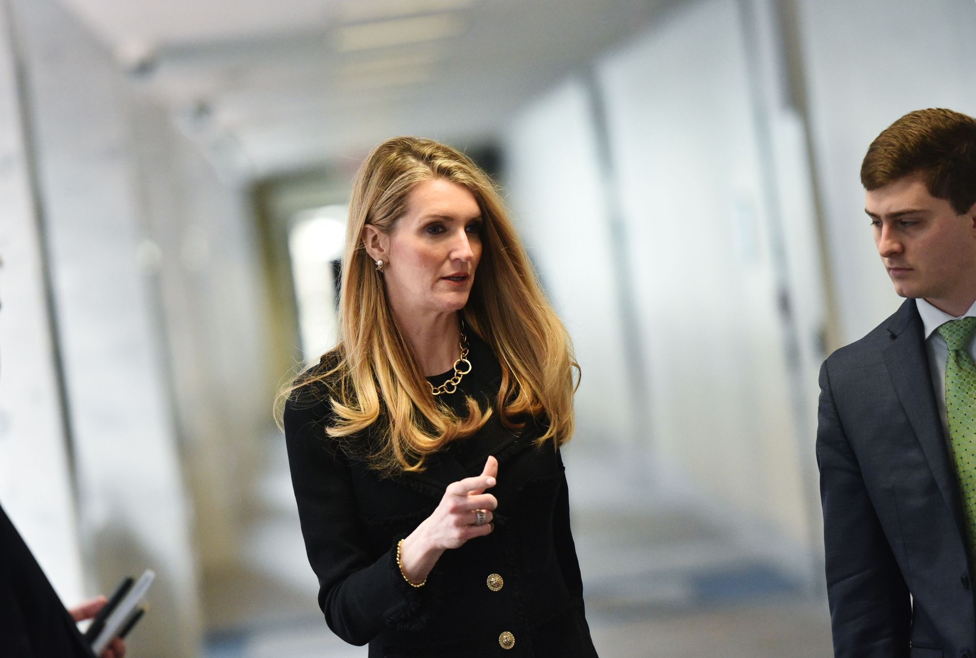 Sen. Kelly Loeffler arrives for the Republican policy luncheon at the Hart Senate Office Building in Washington on Thursday. | AFP-JIJI