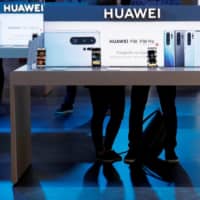 The Huawei logo is displayed on the company’s stand during the ‘Electronics Show - International Trade Fair for Consumer Electronics’ at Ptak Warsaw Expo in Nadarzyn, Poland, in May 2019. | REUTERS