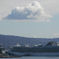 The Grand Princess is shown docked in Oakland, California, on Wednesday. | AP