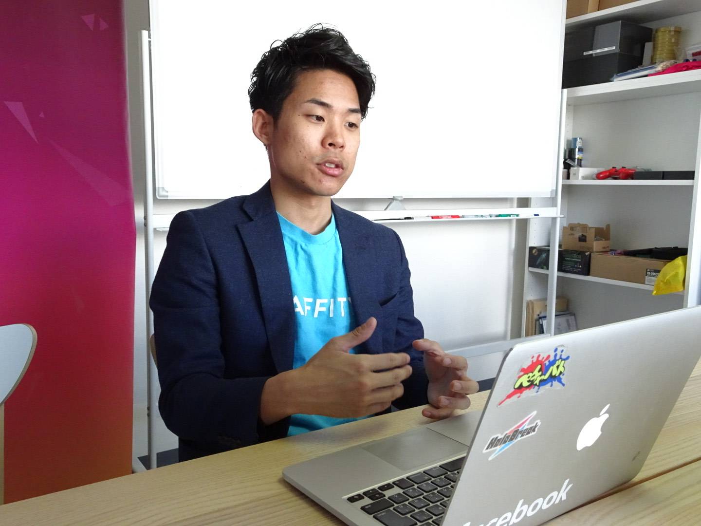 Toshiaki Morimoto, chief executive at Graffity Inc., is interviewed in March in Tokyo. | KAZUAKI NAGATA 