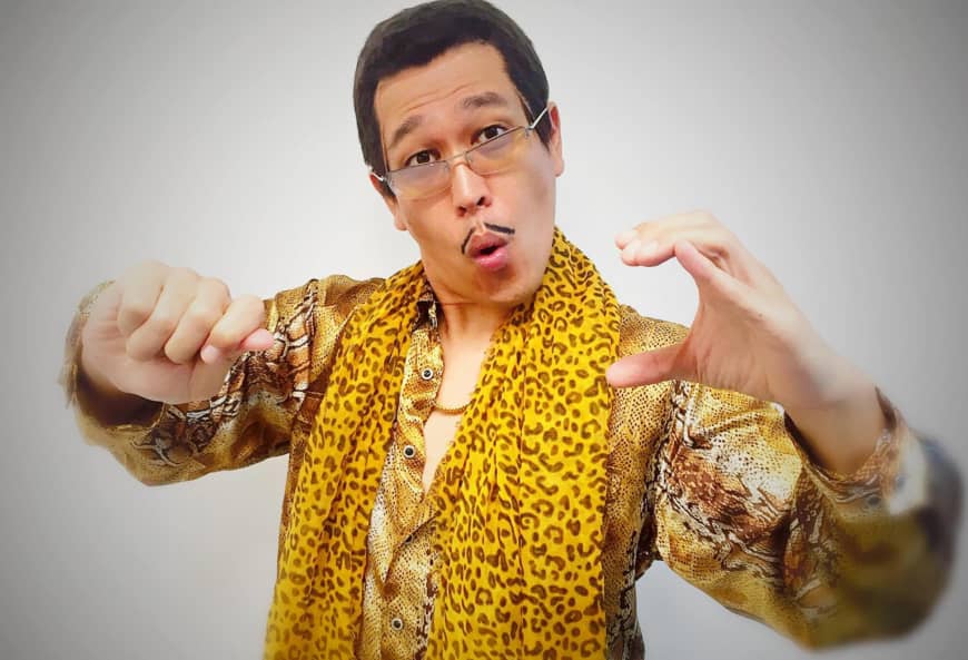 Helping hands: Kazuhito Kosaka, better known as Pikotaro, rereleased his 2016 earworm 'PPAP (Pen-Pineapple-Apple-Pen)' to encourage people to wash their hands and limit the spread of COVID-19. | 