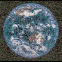 A mosaic is created from screenshots of activists who took part in the Global Climate Strike in April, which was held online due to the novel coronavirus.  | COURTESY OF FRIDAYS FOR FUTURE TOKYO