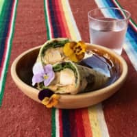 An ode to takeout: Yusuke Namai’s imaginary food truck brand, 567, specializes in sandwiches, including the loaded Jurassic 5 tandoori chicken wrap. | ROBBIE SWINNERTON
