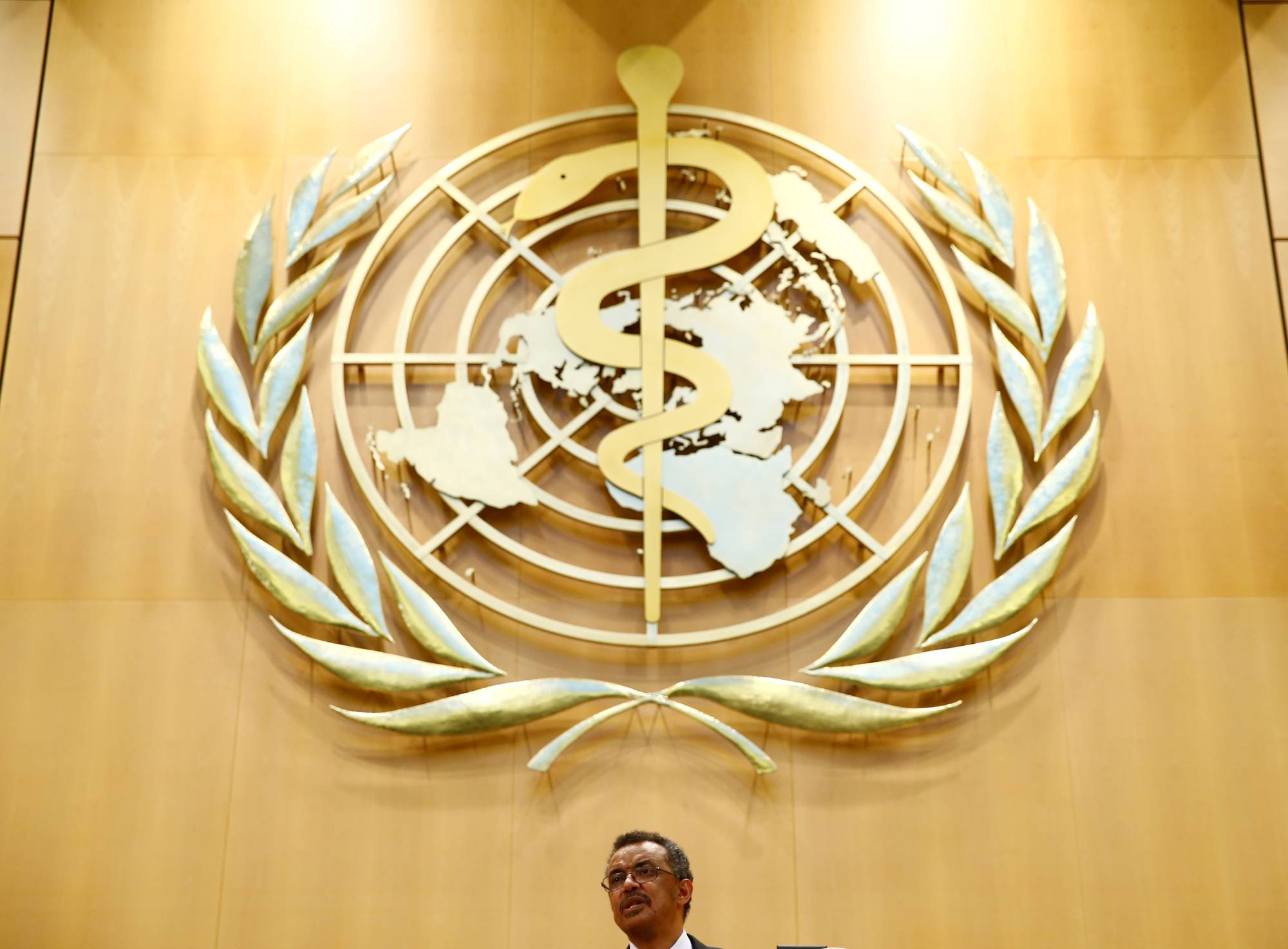 World Health Organization Director-General Tedros Adhanom Ghebreyesus delivers a speech during the 70th World Health Assembly in Geneva in May 2017. | REUTERS