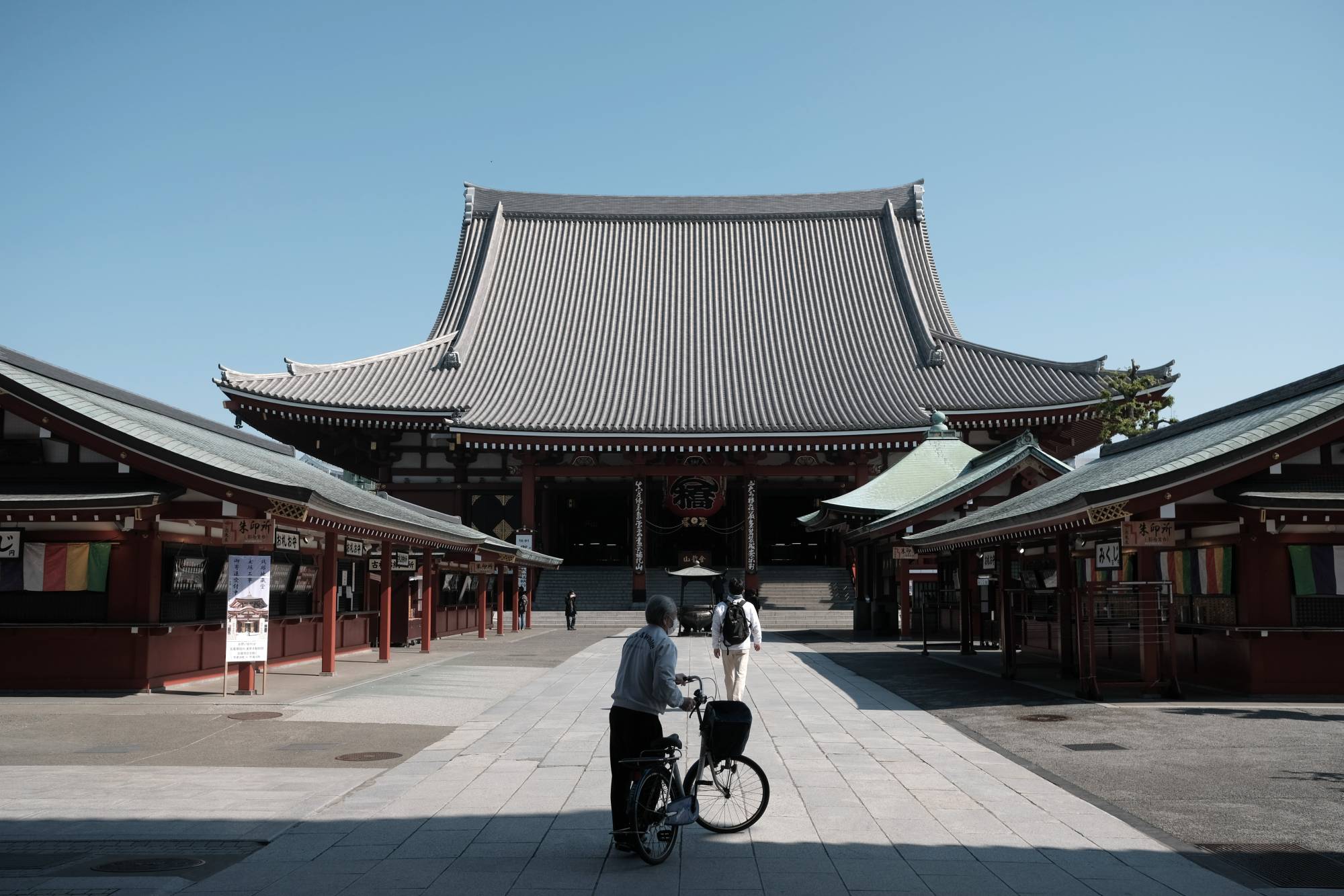 Sensoji Temple in Tokyo's Asakusa district, seen in this photo taken April 25, is normally packed with foreign visitors. | BLOOMBERG