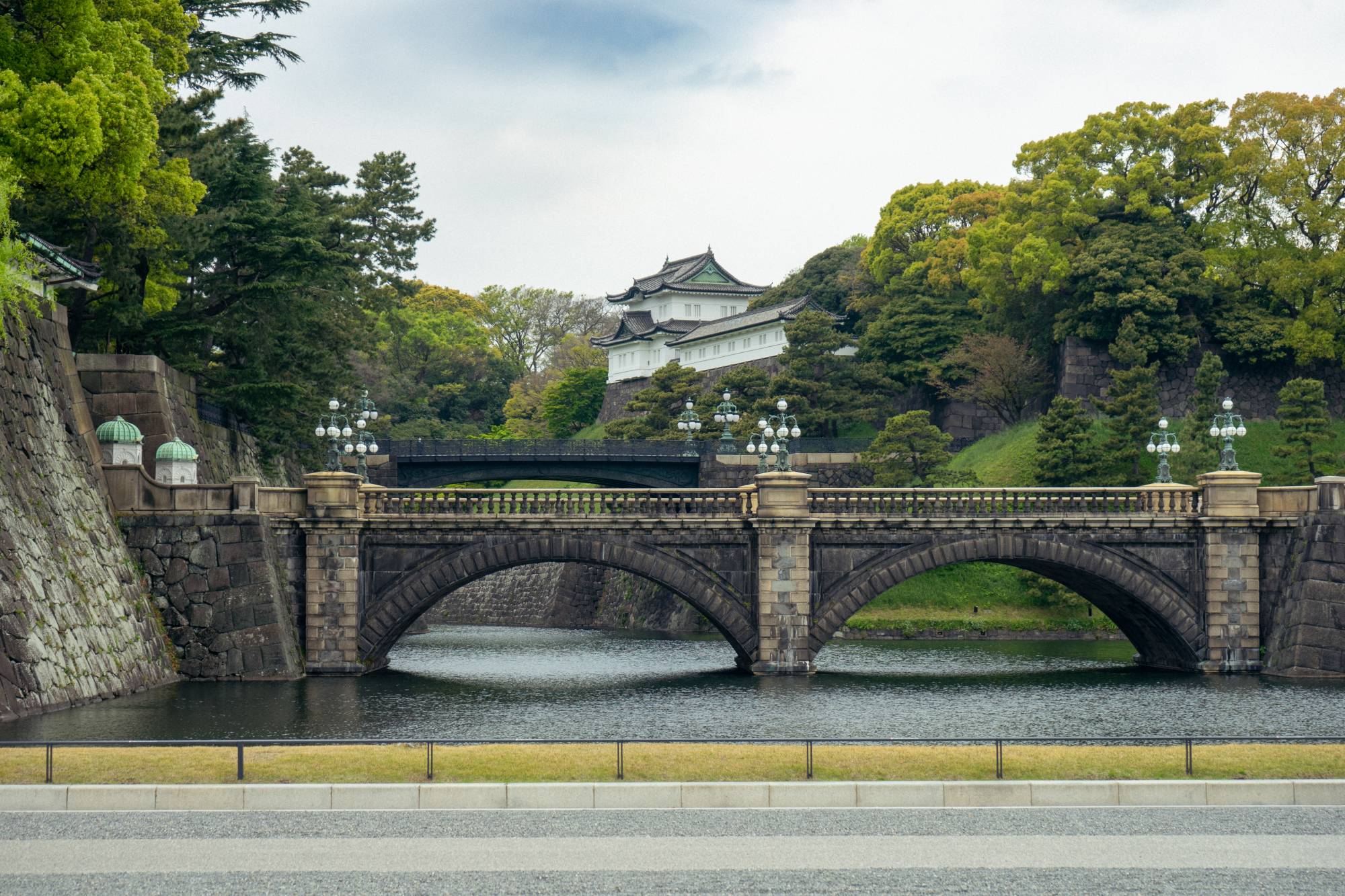 The Imperial Palace saw around 2.2 million visitors in 2019 and here, at one of the main viewing points for its keep, you can normally get your photo taken by a professional photographer who spends all day just doing that. He was gone, as were all the other visitors. | Oscar Boyd