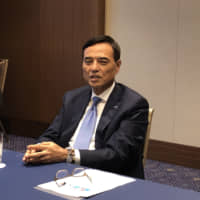Takeshi Niinami, CEO of Suntory Holdings Ltd., speaks about his company’s business and ESG efforts during an
interview in Tokyo in May.  | SAYURI DAIMON