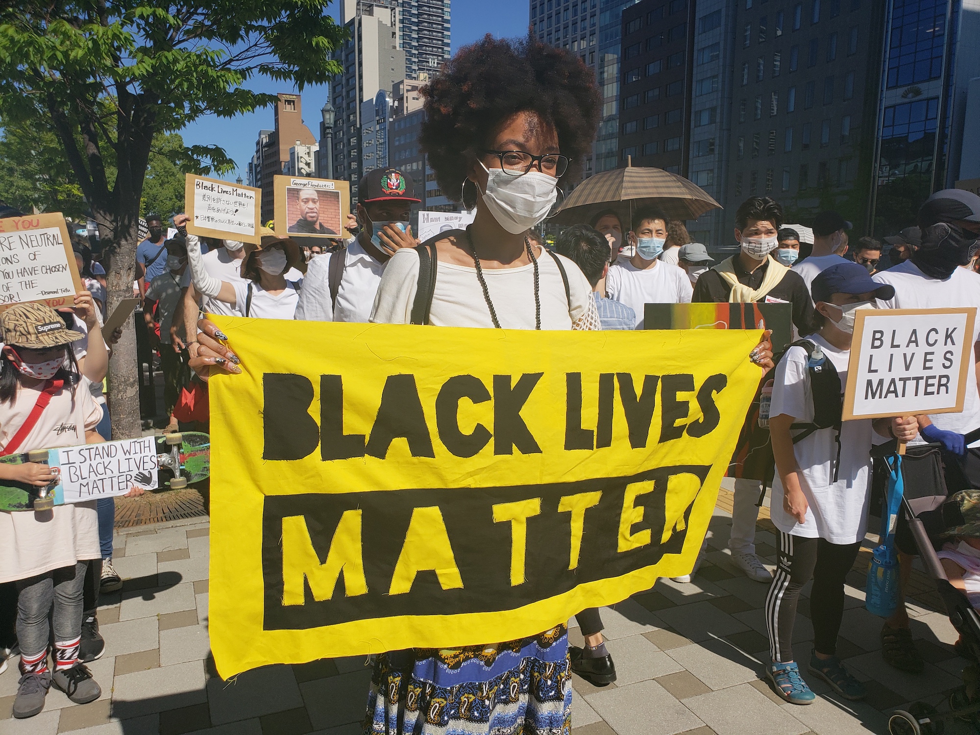 In support: People from all walks of life join a Black Lives Matter march in Osaka on Sunday.  | AYANA WYSE