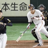 Hayato Sakamoto hit 40 home runs and was the Central League MVP in 2019. | KYODO