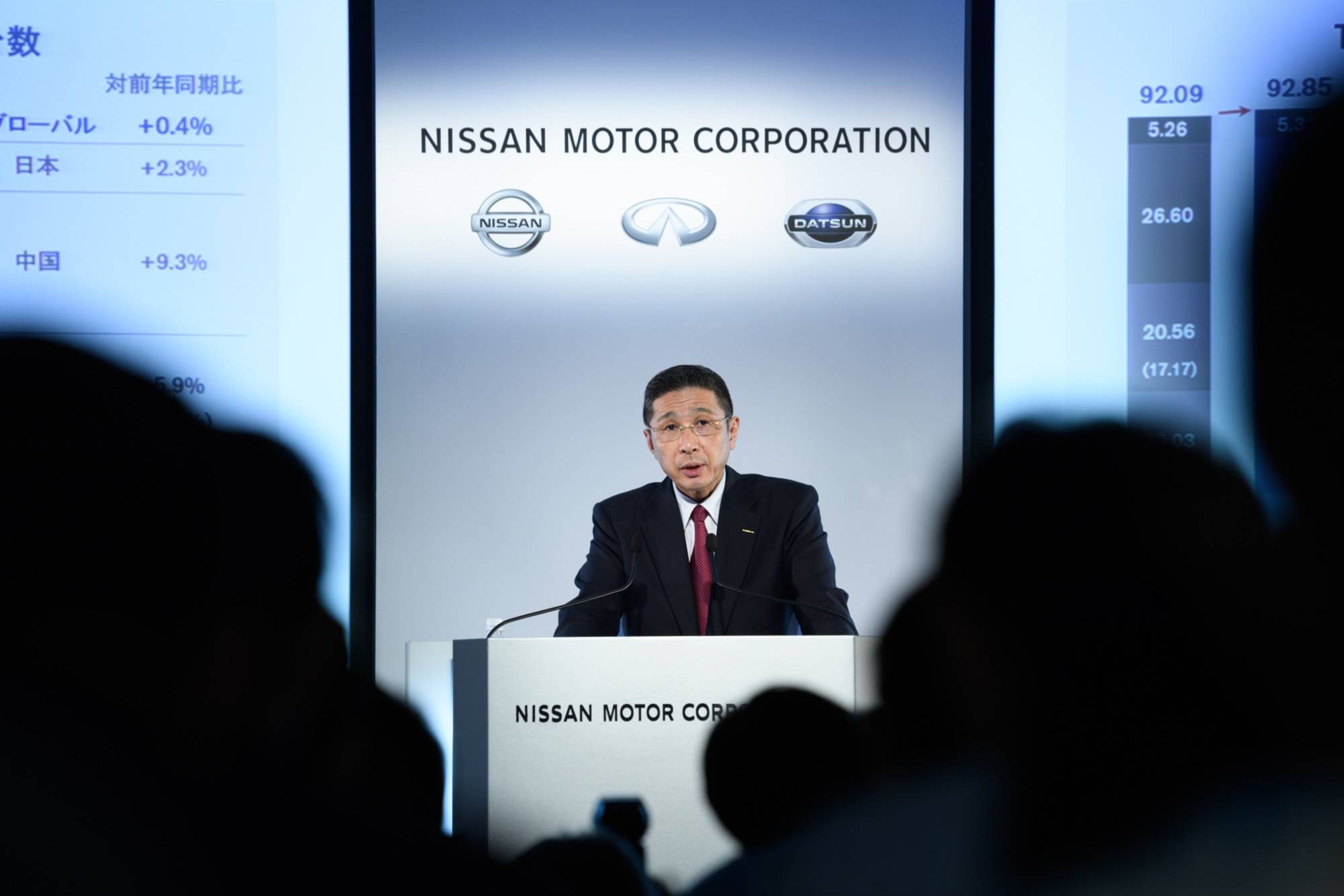 Hiroto Saikawa, former president and chief executive officer of Nissan Motor Co., speaks during a news conference at the company's headquarters in Yokohama in May 2019. | Bloomberg