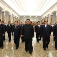North Korean leader Kim Jong Un visits Kumsusan Palace of the Sun in Pyongyang on Wednesday.  | KCNA / VIA REUTERS 