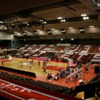 The Jets Funabashi host the Brex in an empty Funabashi Arena on March 14 as a result of the COVID-19 outbreak. | KAZ NAGATSUKA