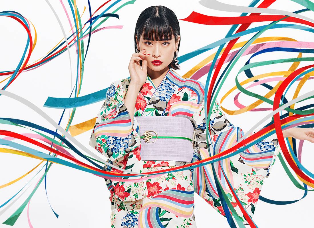 Japanese Yukata big wave design for men summer kimono cloth