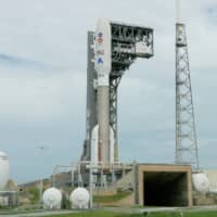 A United Launch Alliance Atlas V rocket carrying NASA\'s Mars 2020 Perseverance Rover vehicle is prepared for launch at the Cape Canaveral Air Force Station in Florida on Wednesday. | REUTERS 