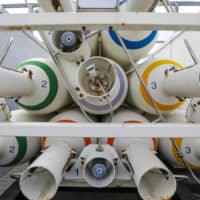 Tanks of hydrogen stand near the hydrogen electrolysis plant in Mainz, Germany.
 | BLOOMBERG