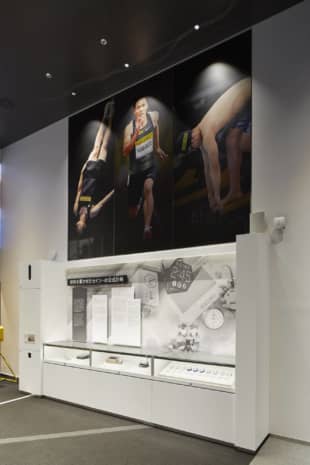 The museum’s basement floor showcases Seiko’s contributions to sports.  | SEIKO HOLDINGS CORP.