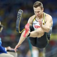 Germany\'s Markus Rehm competes in the men\'s long jump T44 final at the 2016 Rio Paralympics on Sept. 17, 2016, in Rio de Janeiro. | REUTERS