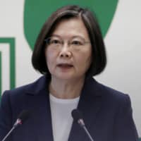 Taiwanese President Tsai Ing-wen speaks to the media in Taipei on August 12. | REUTERS