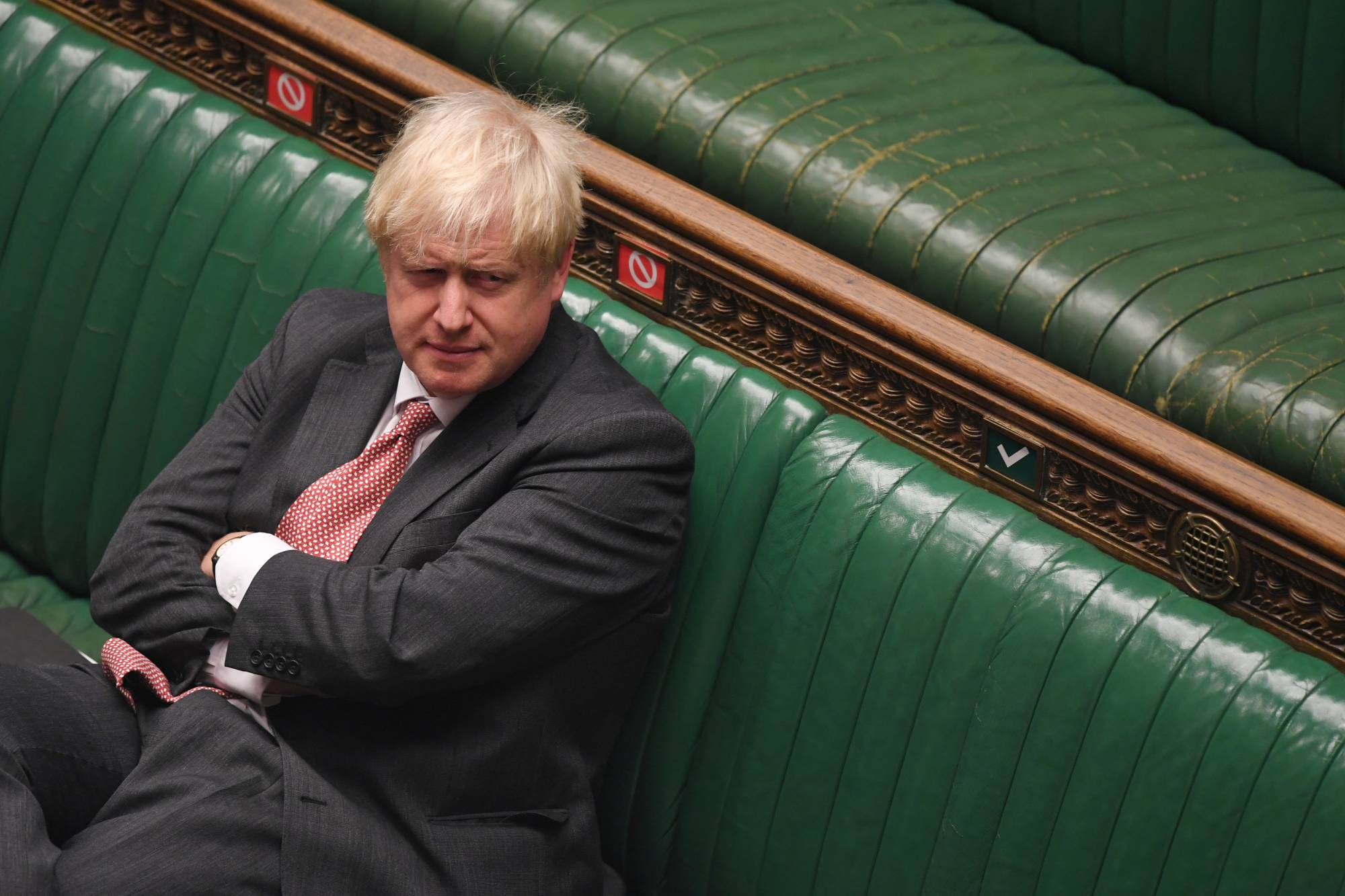 U.K. Prime Minister Boris Johnson attends a debate on the Internal Market Bill at the House of Commons in London on Monday.  | U.K. PARLIAMENT / VIA REUTERS 