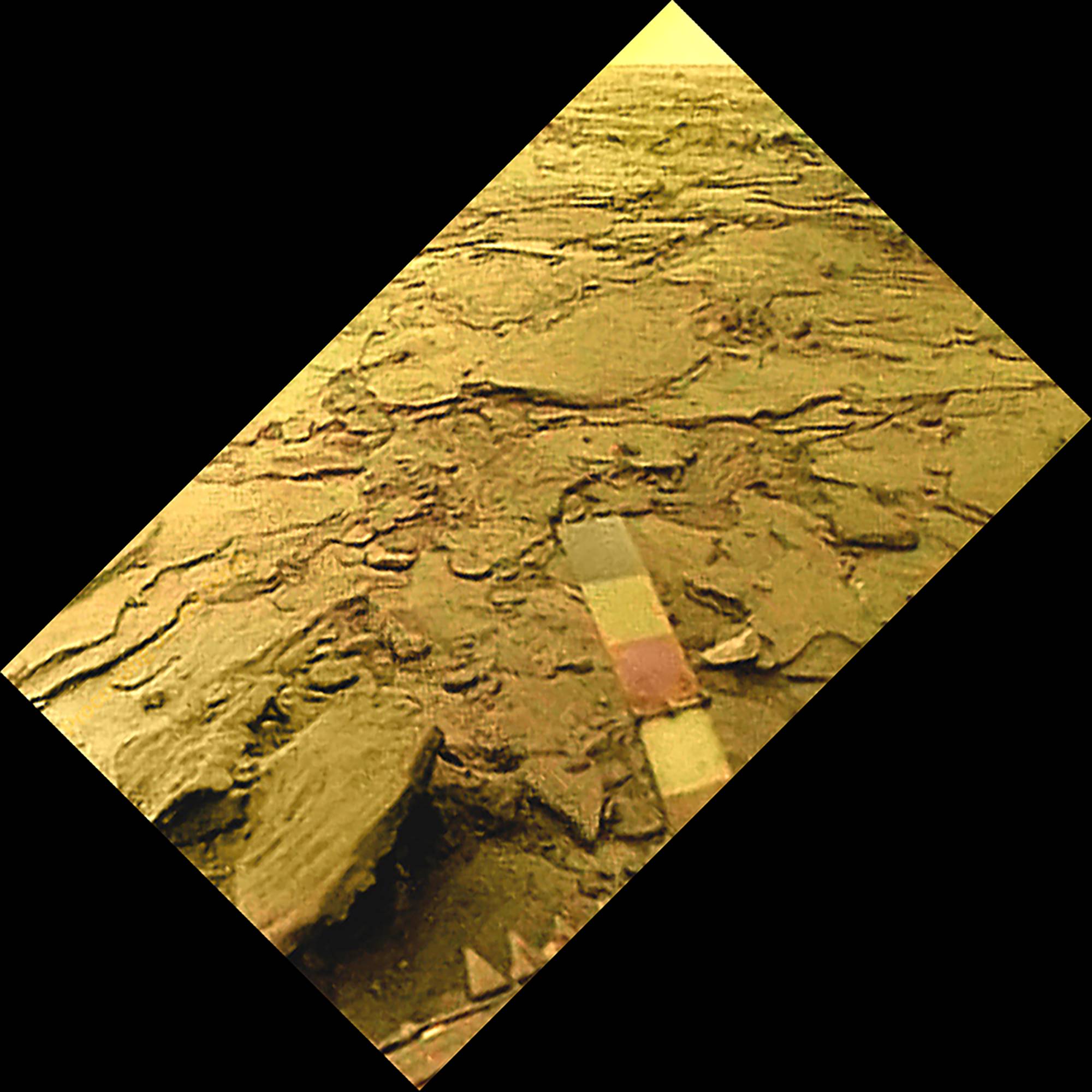 A view of the surface of Venus captured by the Soviet Union's Venera 14 lander in 1982. Much visited in an earlier era of space exploration, the planet has been overlooked in recent decades. | RUSSIAN ACADEMY OF SCIENCES / TED STRYK / VIA THE NEW YORK TIMES
