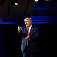 U.S. President Donald Trump delivers remarks to Black voters in Atlanta on Friday. | ANNA MONEYMAKER / THE NEW YORK TIMES