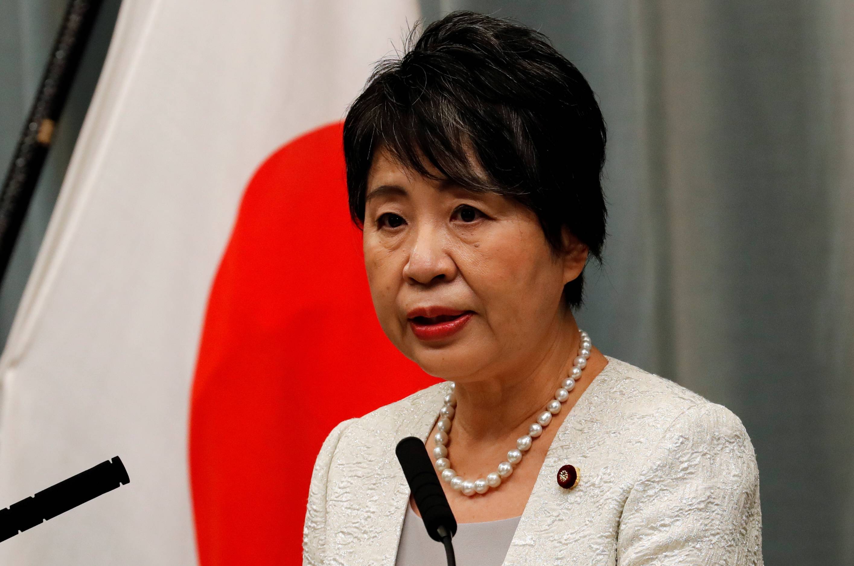 Justice Minister Yoko Kamikawa speaks at a news conference in Tokyo on Sept. 16. | REUTERS