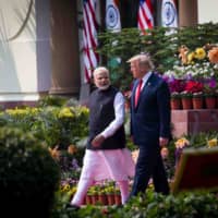 U.S. President Donald Trump and Indian Prime Minister Narendra Modi in New Delhi in February. India’s border dispute with China has accelerated its relations with the United States.  | DOUG MILLS / THE NEW YORK TIMES