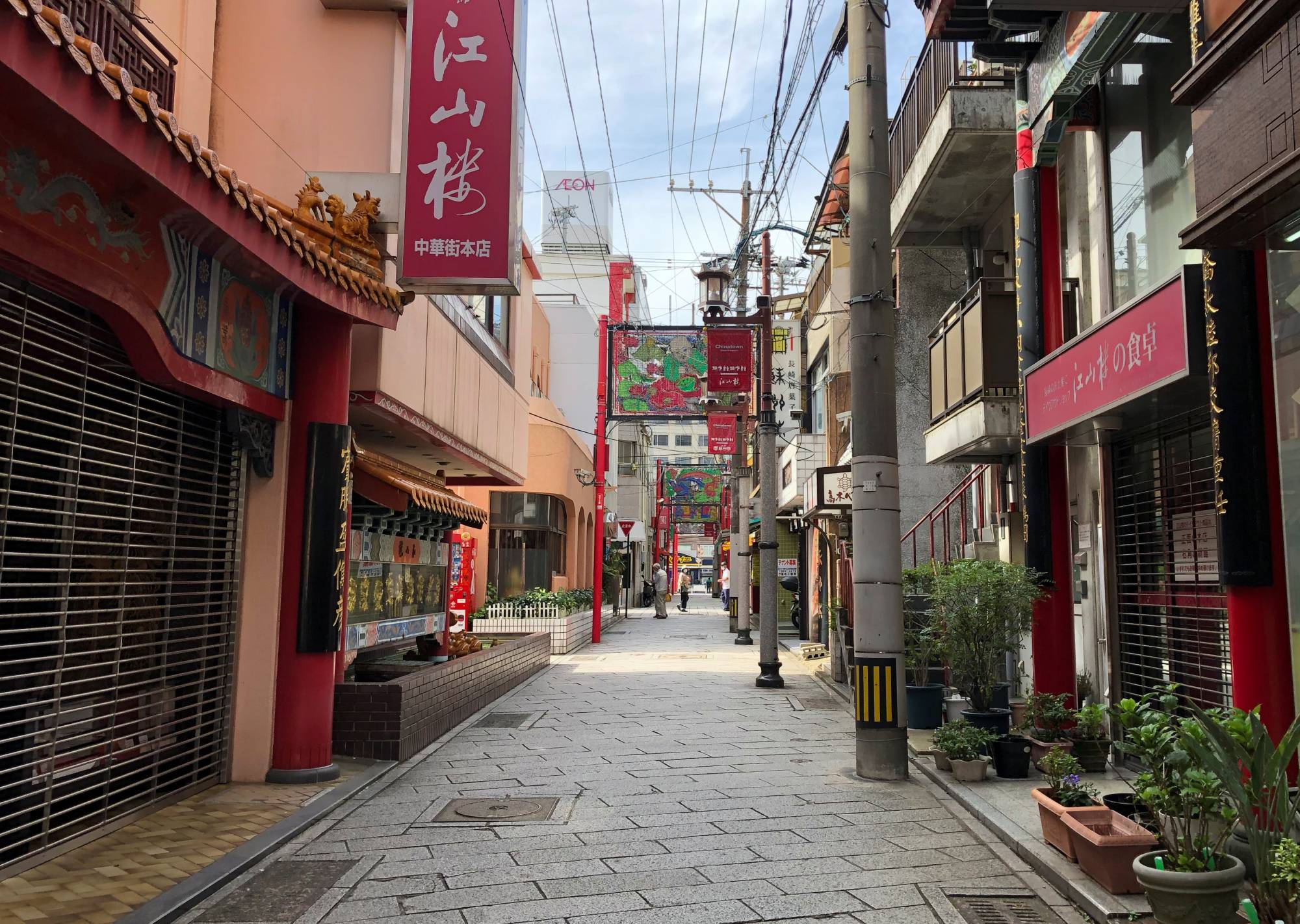 Nagasaki's Chinatown, a popular attraction among tourists, stands empty in September. | REUTERS