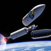 An illustration shows the Copernicus Sentinel-6 Michael Freilich satellite being released from a SpaceX Falcon 9 rocket.  | BLOOMBERG 