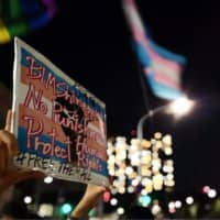 On the march: Activist groups have shown their support for \"Pato-chan\" in demonstrations over the summer.