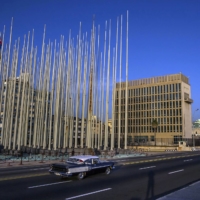 The U.S. Embassy in Havana. The Trump administration withdrew most of its staff members there and issued a travel warning for Cuba, saying U.S. diplomats had experienced \"targeted attacks\" in 2016 and 2017.  | MERIDITH KOHUT / THE NEW YORK TIMES