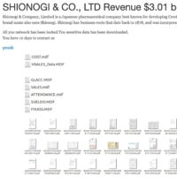 A screenshot shows the cyberattack threatening Shionogi & Co. | COURTESY OF S&J CORP. / VIA KYODO
