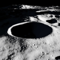 A visualization using data from the Lunar Reconnaissance Orbiter shows the Shackleton crater at the moon’s south pole. | NASA SCIENTIFIC VISUALIZATION STUDIO / VIA THE NEW YORK TIMES