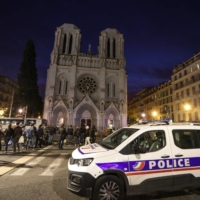 The Notre-Dame de l\'Assomption Basilica in Nice, France, on Thursday | AFP-JIJI