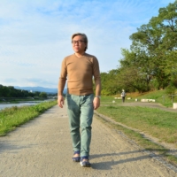 Pavin Chachavalpongpun, 49 year-old associate professor at Kyoto University, has become an inspiring figure for young protesters in Thailand. | JOEL TANSEY