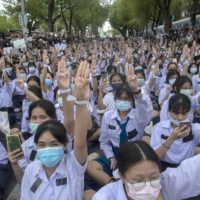 The protests that have rocked Thailand in recent months have involved high school students alongside the movement\'s university student leaders. | AP