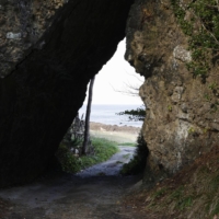 The cave mouth is said to resemble the side profile of the iconic Studio Ghibli character Totoro. | KYODO