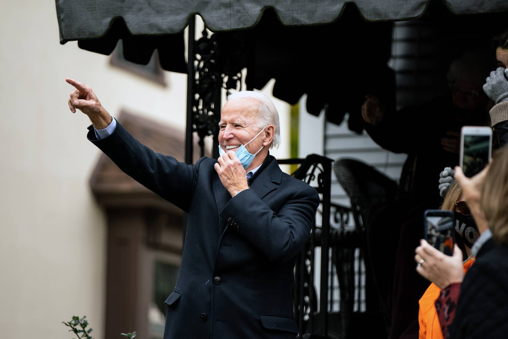 Democratic presidential nominee Joe Biden visits his childhood home in Scranton, Pa., on Election Day. | ERIN SCHAFF / THE NEW YORK TIMES