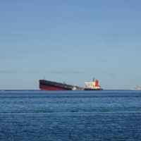 The MV Wakashio ran aground off Mauritius on July 25, and began leaking 1,000 tons of oil on Aug. 6. | REUTERS